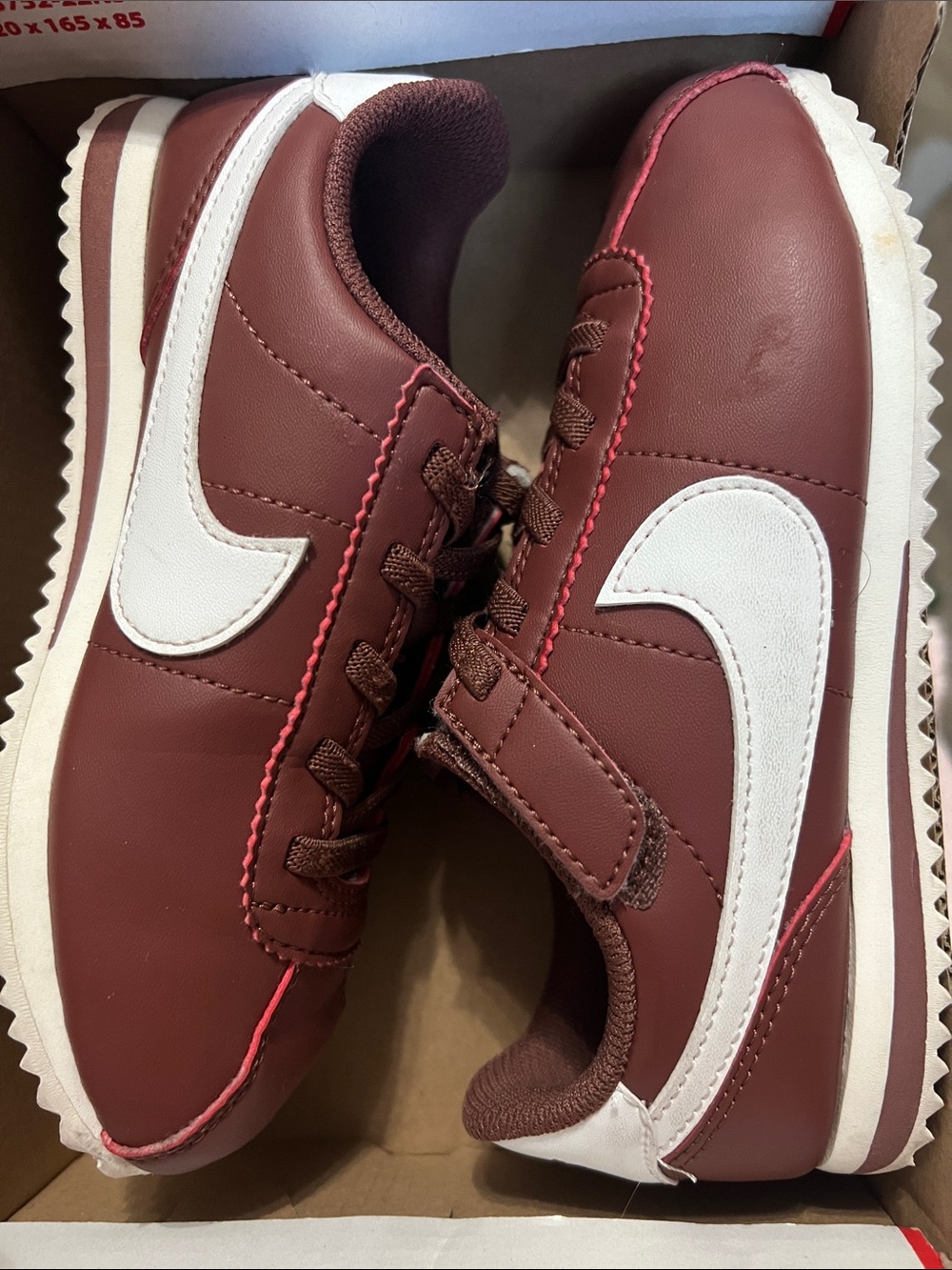 Nike Kids Maroon Sneakers with White Swoosh